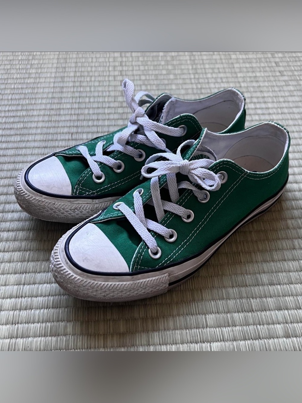 CONVERSE Low Top Sneakers, dark green - size 3.5